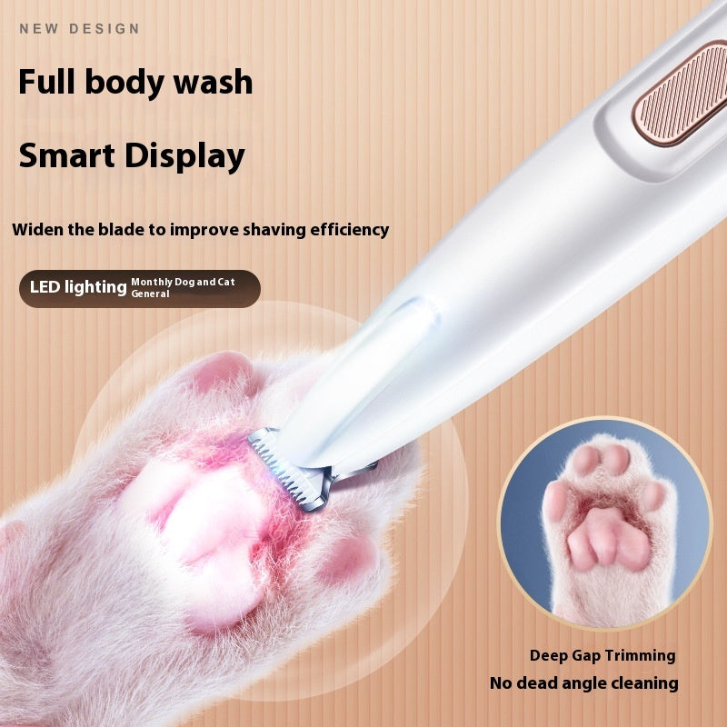 Waterproof Pet Paw Trimmer – LED Light & Display Grooming Clippers