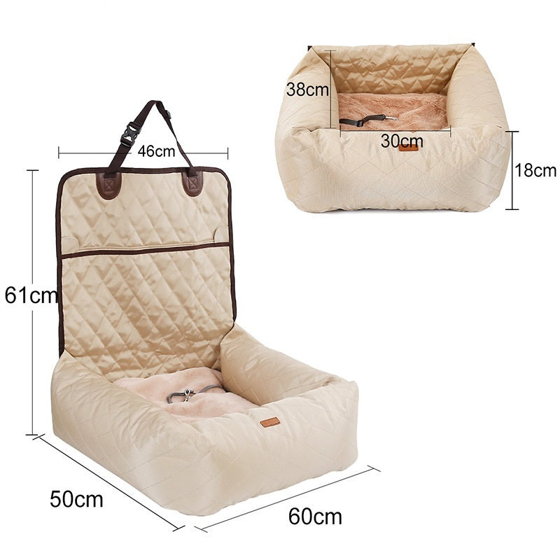 2-in-1 Pet Car Seat & Bed — Foldable Dog Carrier Pad