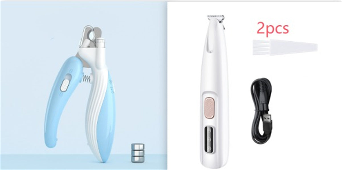 Waterproof Pet Paw Trimmer – LED Light & Display Grooming Clippers