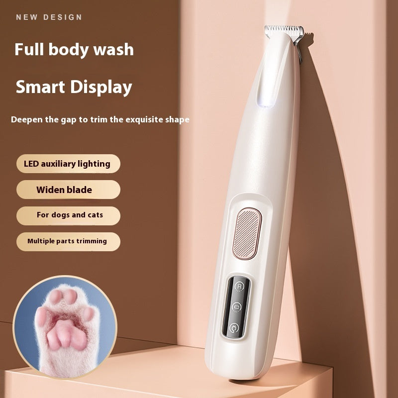 Waterproof Pet Paw Trimmer – LED Light & Display Grooming Clippers