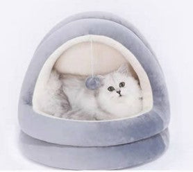Cozy Indoor Cat & Small Dog Bed – Soft Cave Nest & Sofa Mat