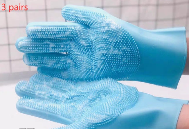 Silicone Pet Grooming Glove – Bath & Massage Brush for Dogs & Cats