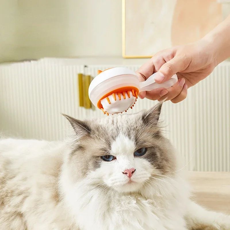 New Automatic Cleaning Pet Bath Brush Soft Gel Cat Massage Hair Removal Brush Dry Wet Dual Purpose Dog Bathing Brush