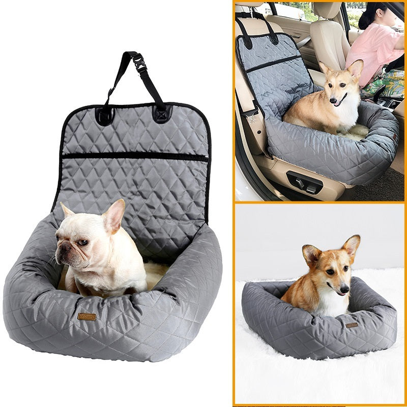 2-in-1 Pet Car Seat & Bed — Foldable Dog Carrier Pad