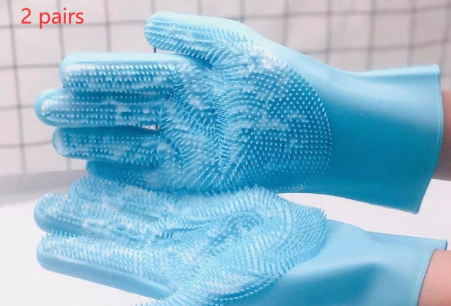 Silicone Pet Grooming Glove – Bath & Massage Brush for Dogs & Cats