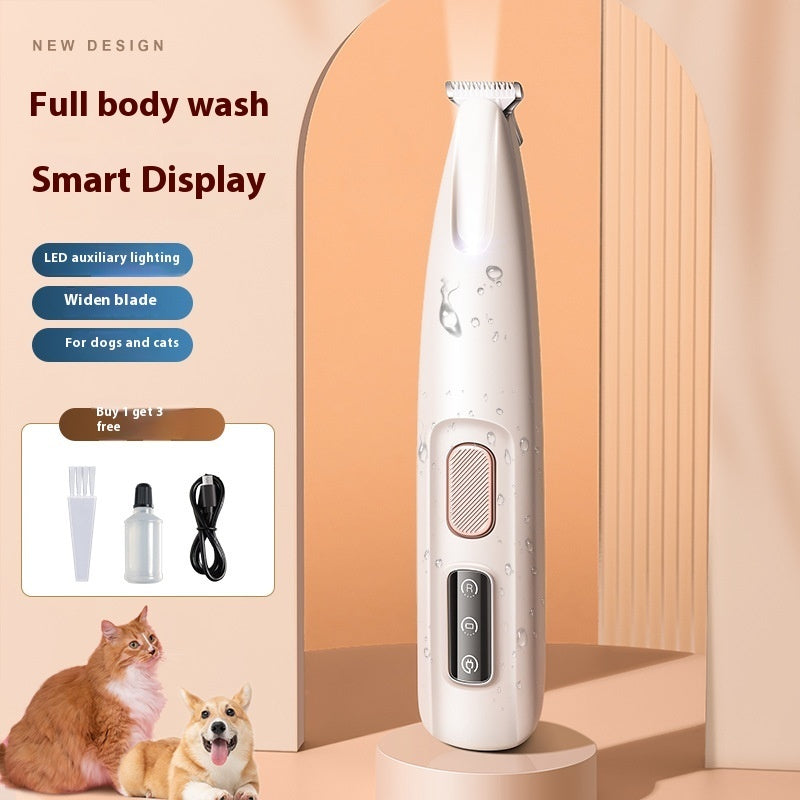 Waterproof Pet Paw Trimmer – LED Light & Display Grooming Clippers