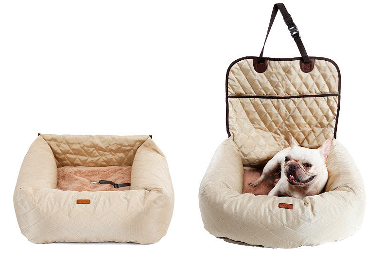 2-in-1 Pet Car Seat & Bed — Foldable Dog Carrier Pad