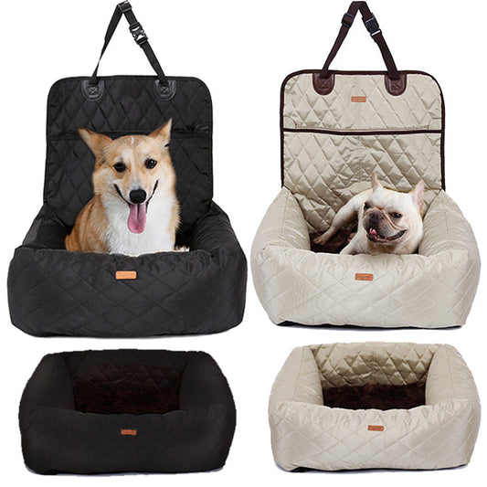 2-in-1 Pet Car Seat & Bed — Foldable Dog Carrier Pad