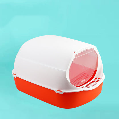 Splash-proof Cat Toilet Fully Enclosed, Foldable And Removable