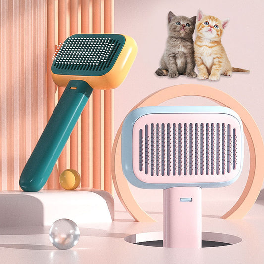 Pet Hair Brush – Stainless Steel Grooming & Massage Comb