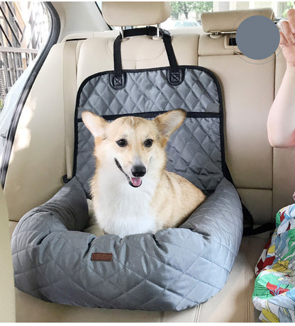 2-in-1 Pet Car Seat & Bed — Foldable Dog Carrier Pad