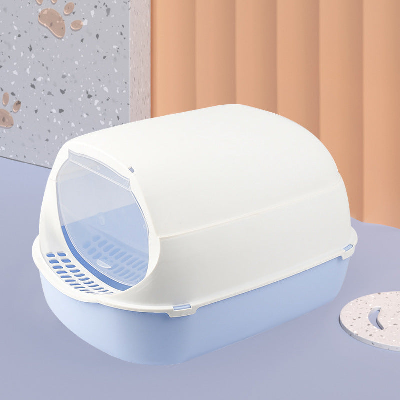 Splash-proof Cat Toilet Fully Enclosed, Foldable And Removable