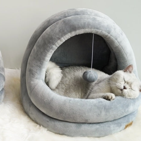 Cozy Indoor Cat & Small Dog Bed – Soft Cave Nest & Sofa Mat