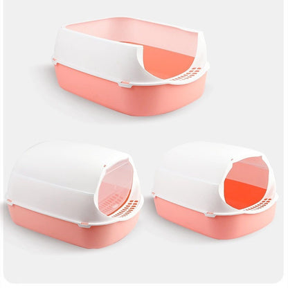 Splash-proof Cat Toilet Fully Enclosed, Foldable And Removable